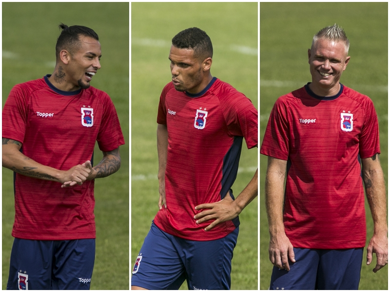 Alemão, Neris e Charles: novidades no Tricolor. | Marcelo Andrade/Gazeta do Povo
