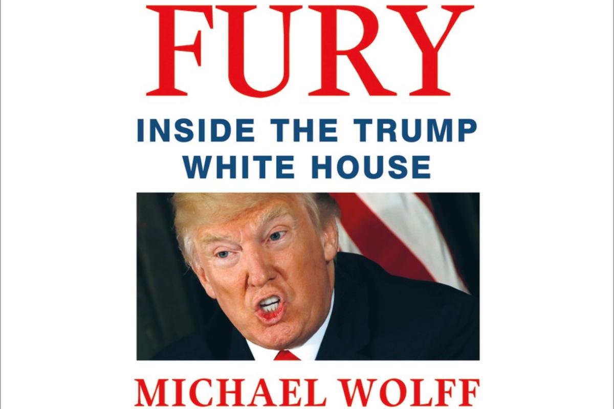 Detalhe da capa do livro “Fire and Fury - Inside the Trump White House” |