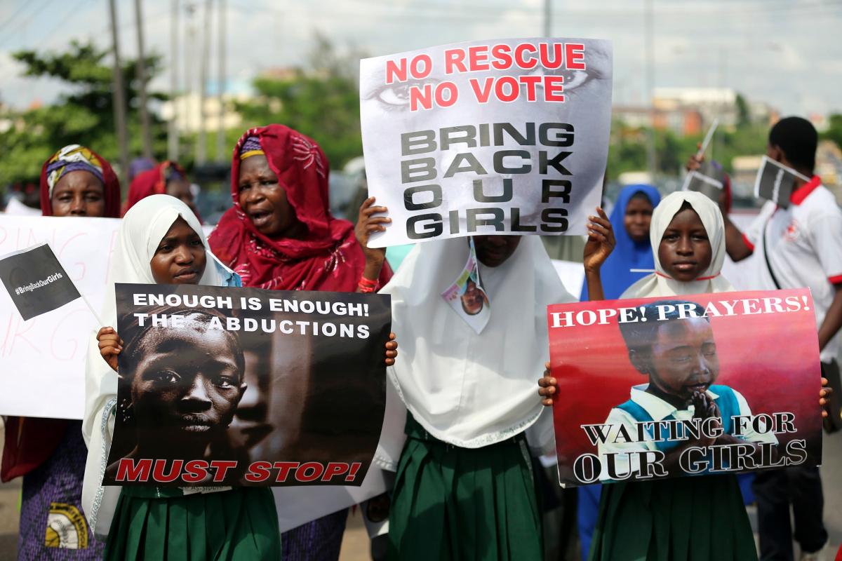 Imagem de 2014, quando a mesma situação ocorria na aldeia de Chibok. A população foi às ruas pedir a libertação de garotas que tinham sido sequestradas pelo grupo extremista | AA/TSS/AKINTUNDE AKINLEYE