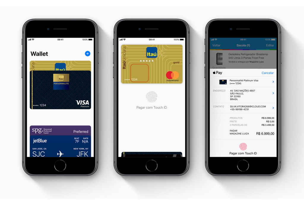 Apple Pay permite pagar usando o iPhone ou Apple Watch. | Apple/Divulgação