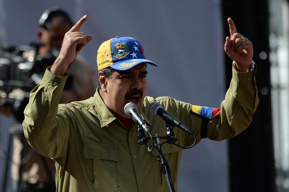 O presidente venezuelano, Nicolás Maduro, discursa durante uma manifestação | FEDERICO PARRA/
AFP