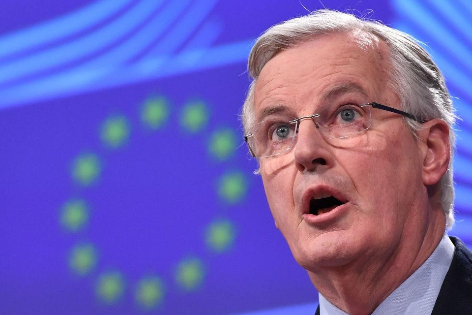 O negociador do brexit, Michel Barnier, durante uma conferência de imprensa na Comissão Europeia em Bruxelas, em 9 de fevereiro de 2018 | EMMANUEL DUNAND/AFP