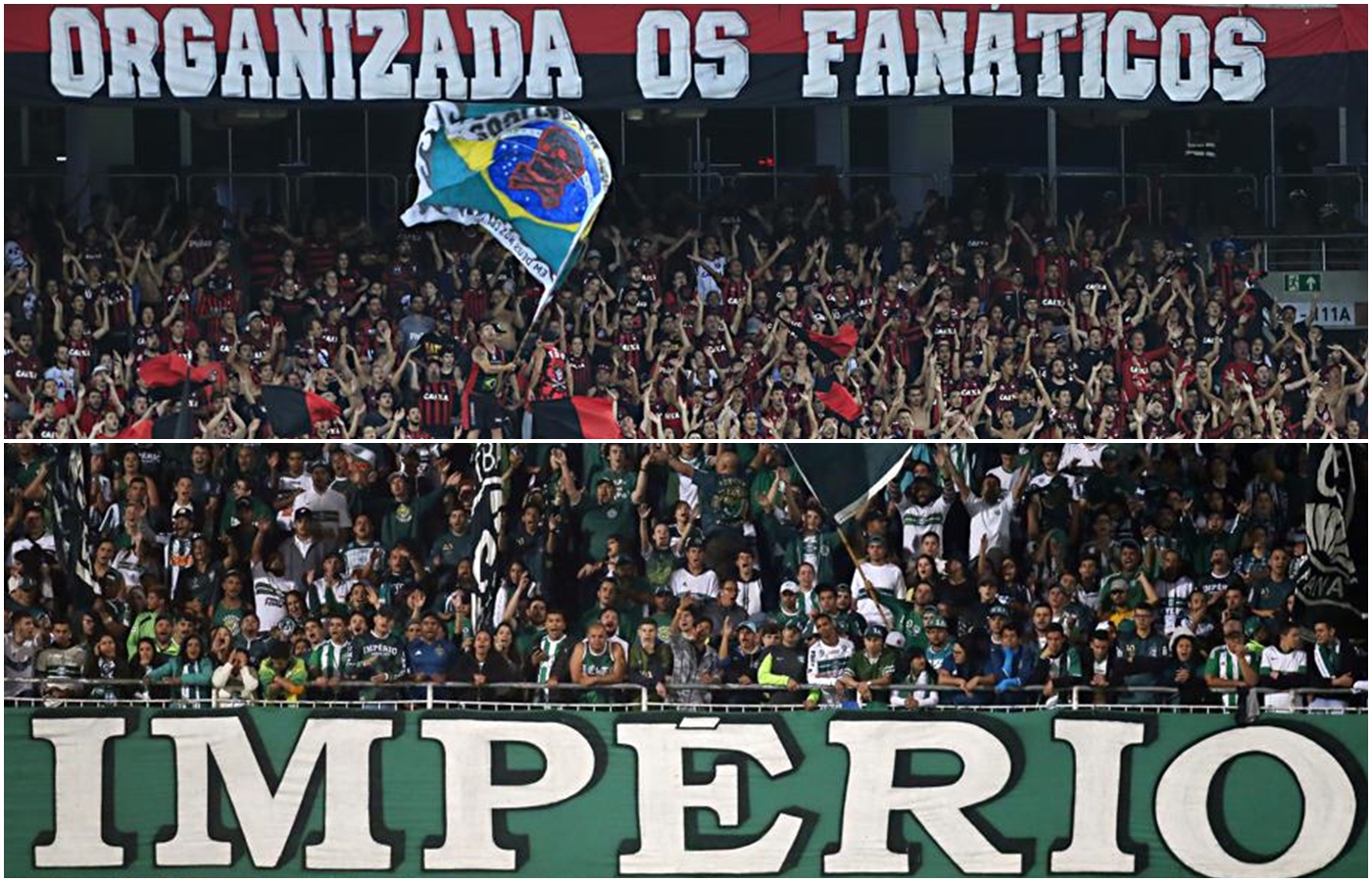 Fanáticos e Império (por ordem alfabética): pensamentos iguais sobre a padronização das organizadas. Fotos: Albari Rosa/Gazeta do Povo | Fotos: Albari Rosa/Gazeta do Povo/