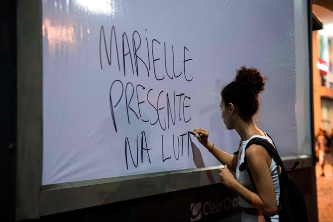 Protesto no Rio contra a morte da vereadora Marielle Franco | Mauro Pimentel/AFP