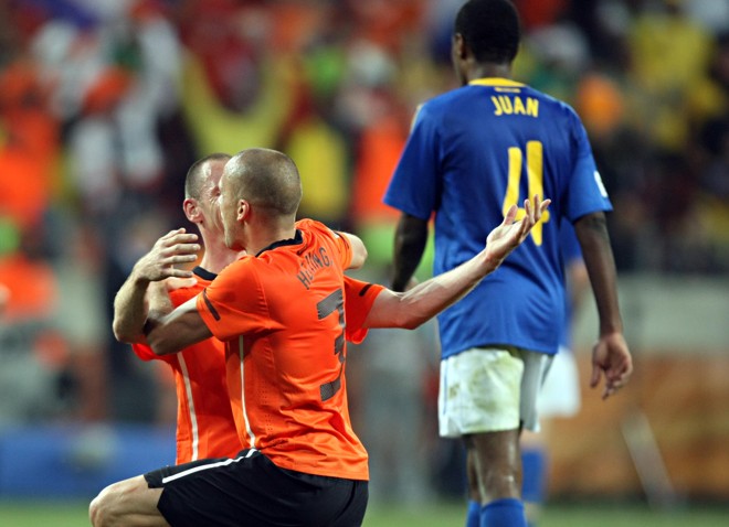 Festa da Holanda contra o Brasil em 2010. | ALBARI ROSA/Gazeta do Povo
