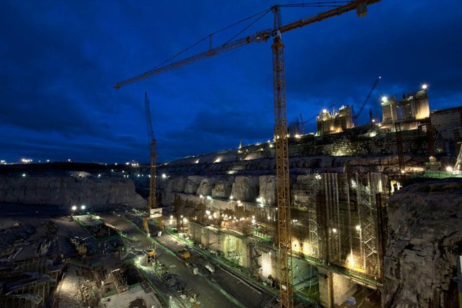 Construção da usina hidrelétrica de Belo Monte, em maio de 2014: 90% da propina paga teve como destino o PT e o atual MDB. | PAC/Governo Federal/Divulgação