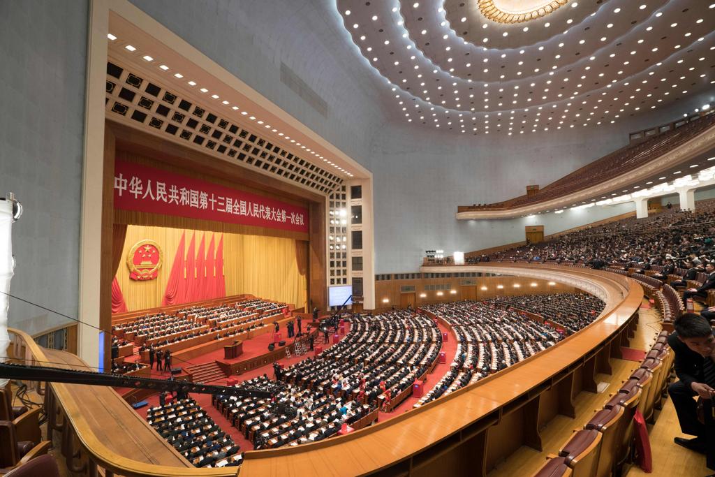 Visão geral do Congresso Nacional do Povo, realizado neste domingo em Pequim, China. | FRED DUFOUR/AFP