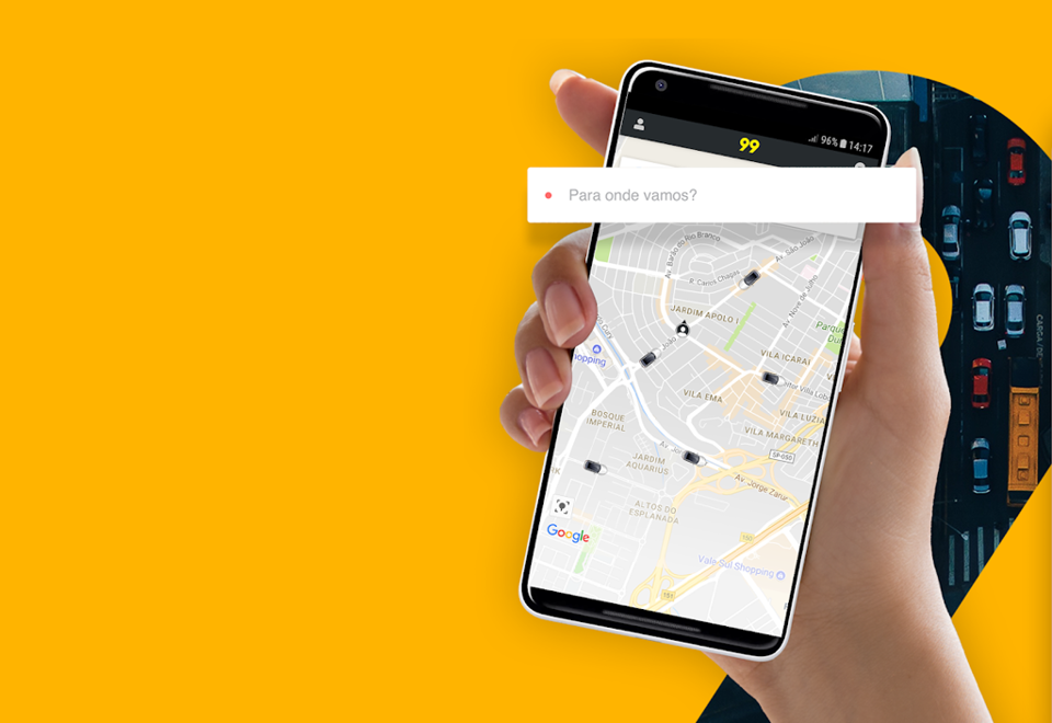 App da 99 para passageiros. | 99/Reprodução