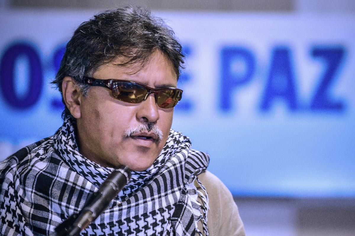 Imagem de setembro de 2014 mostra Jesús Santrich, um dos comandantes das Farc, durante um discurso no Palácio de Convenções, em Havana | ADALBERTO ROQUE/AFP