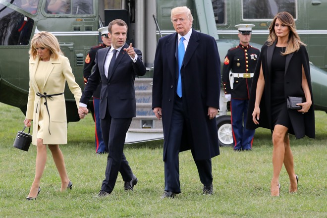 O presidente francês, Emmanuel Macron com Donald Trump: interesses em comum | LUDOVIC MARIN/AFP