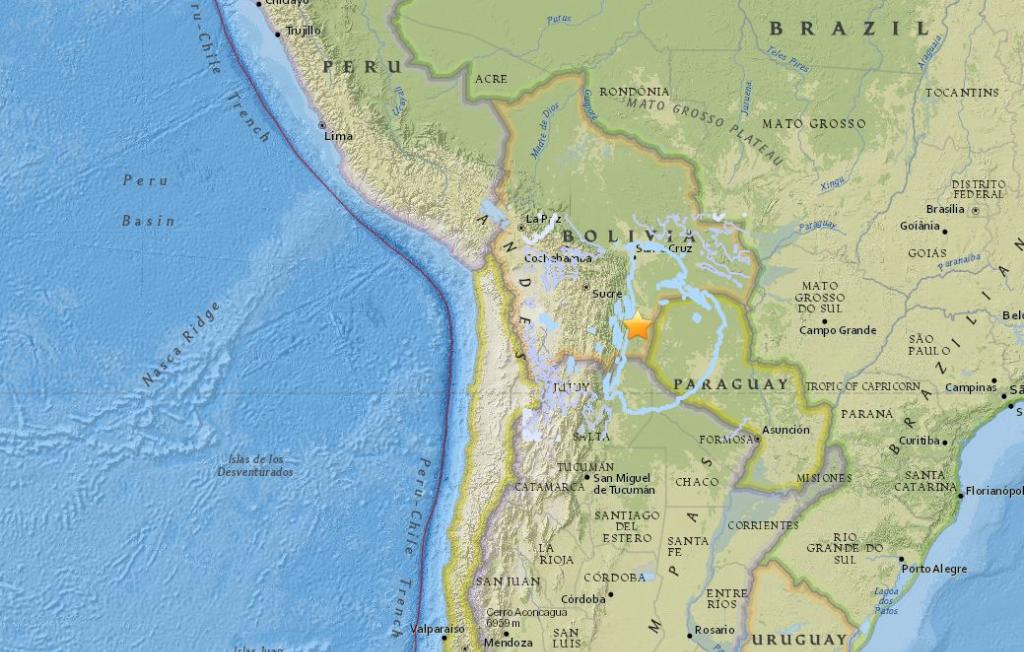 O Serviço Geológico dos Estados Unidos (USGS) sinalizou em seu mapa interativo o epicentro do abalo | Reprodução/USGS