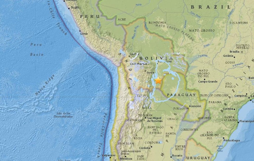 O Serviço Geológico dos Estados Unidos (USGS) sinalizou em seu mapa interativo o epicentro do abalo | Reprodução/USGS