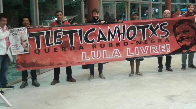 Faixa da torcida de esquerda do Atlético | Reprodução/