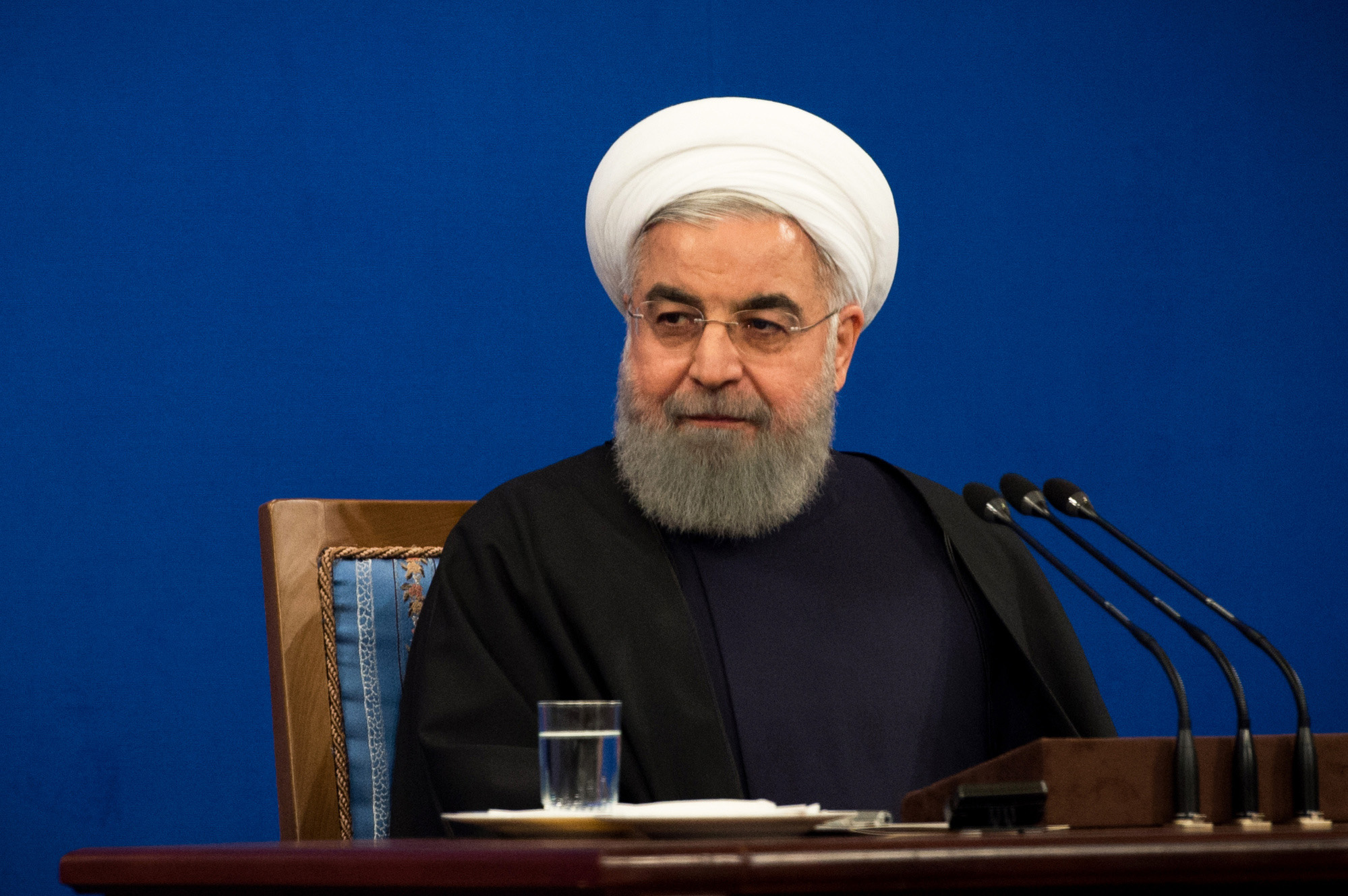 O presidente do Irã, Hassan Rouhani, sugeriu que nenhum país isolado tem o direito de alterar um acordo assinado por sete nações | Ali Mohammadi/Bloomberg