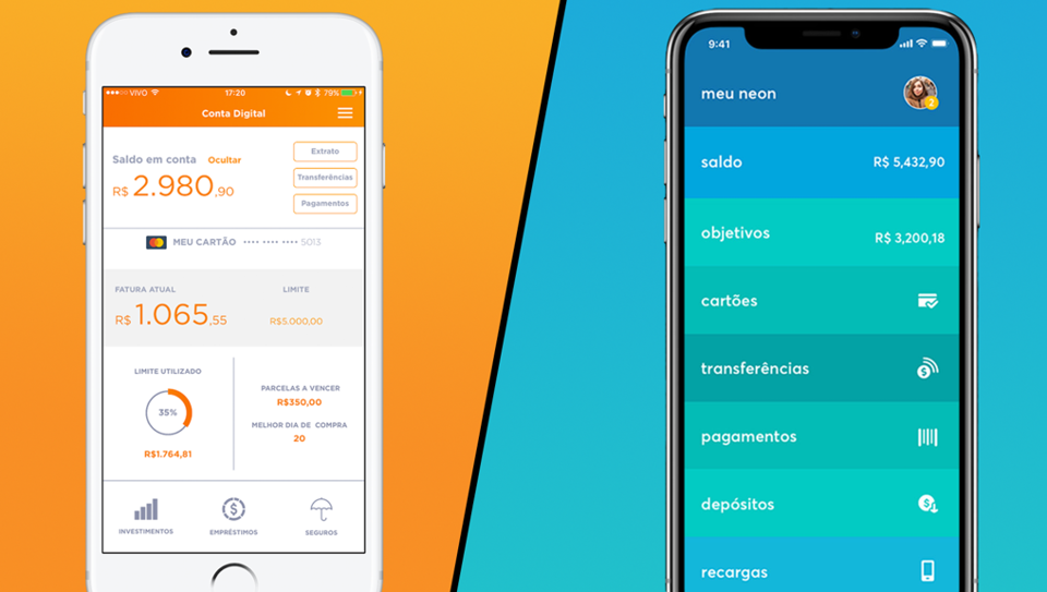 | Reprodução/Apps Banco Inte e Neon