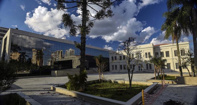 Fachada do Centro Judiciário, no Ahú, em Curitiba. | TJ-PR/Divulgação