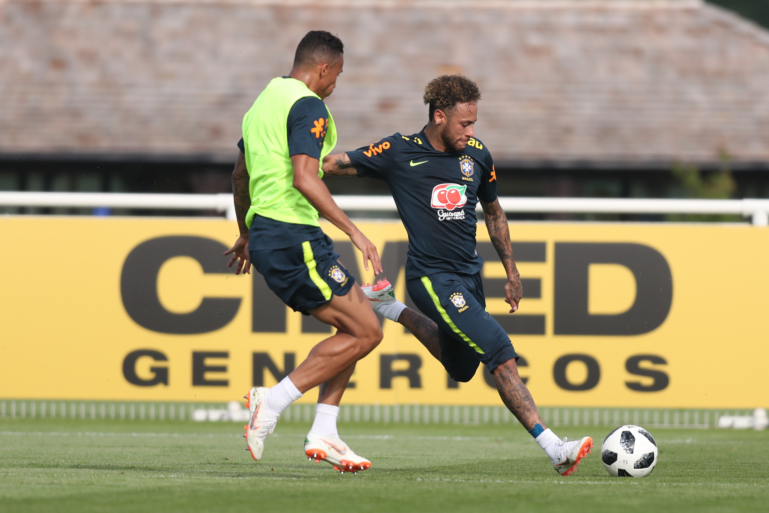 Neymar em treinamento para a Copa. | CBF/ Divulgação