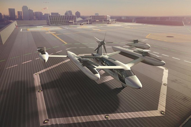 Protótipo do táxi aéreo. | Uber/Divulgação