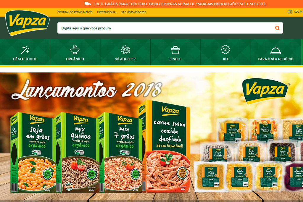 Capa da loja virtual. | Vapza/Reprodução