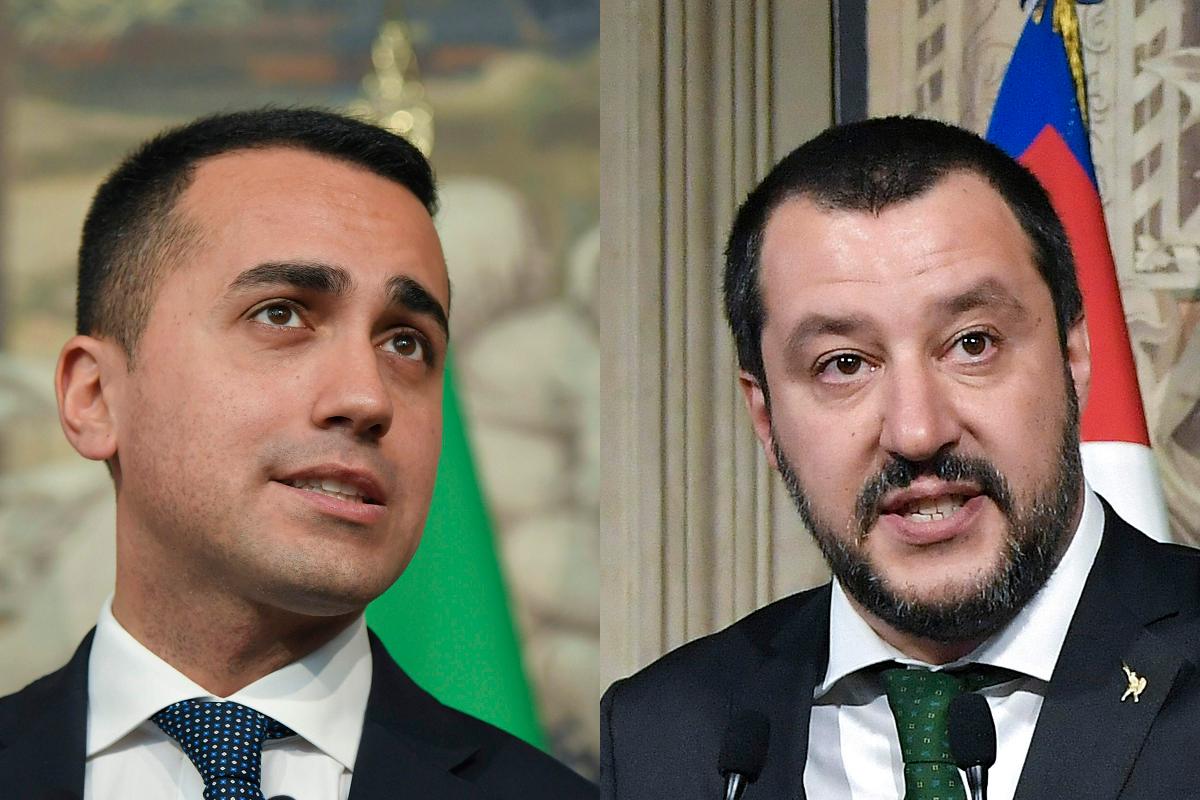 Luigi di Maio, do Movimento 5 Estrelas, e Matteo Salvini, líder da Liga, estão próximos de chegar a um acordo sobre o novo primeiro-ministro da Itália | TIZIANA FABIAFP
