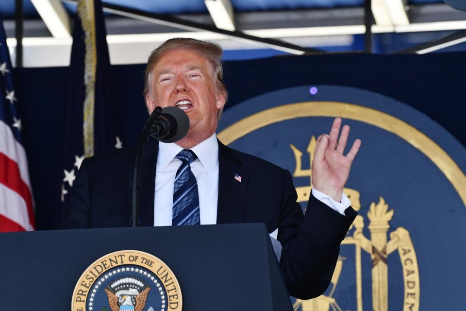 Donald Trump discursa em cerimônia de formatura de militares | NICHOLAS KAMM/AFP