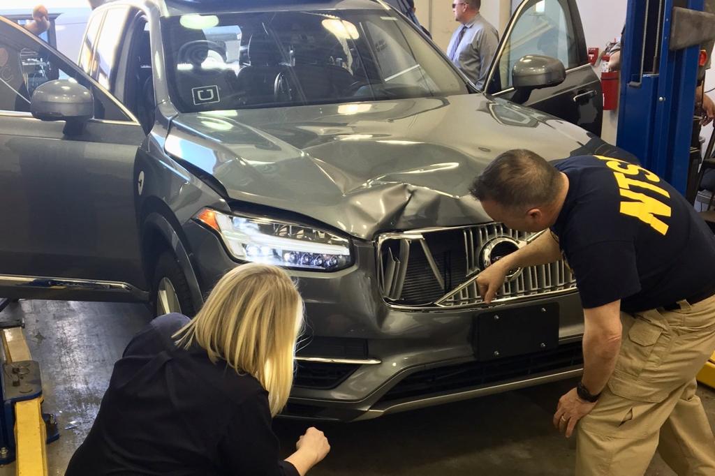 Carro autônomo da Uber envolvido no atropelamento fatal. | @NTSB_Newsroom/Twitter