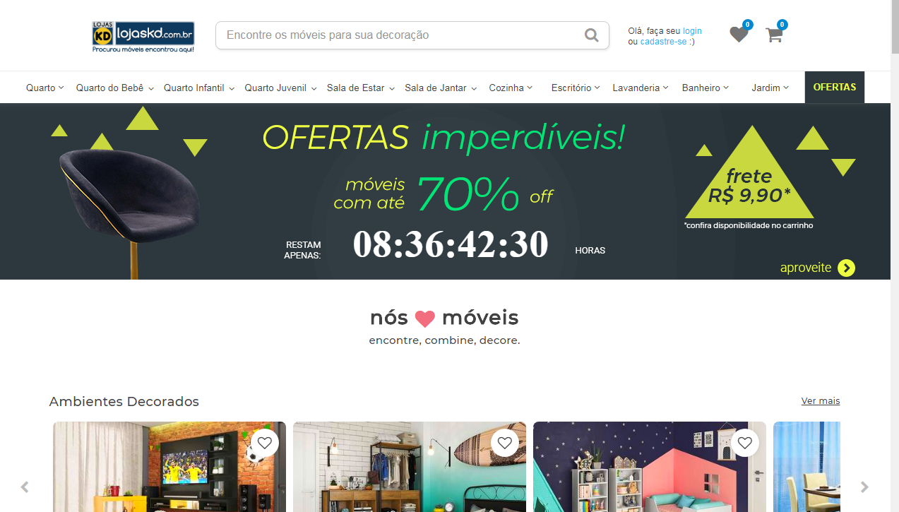 | Reprodução/site LojasKD