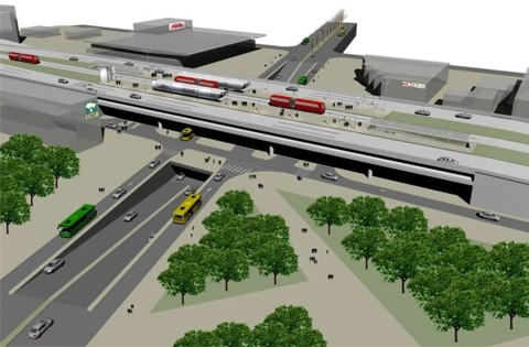 Novo viaduto do Tarumã terá terminal de ônibus e trincheira para desafogar o trânsito na Victor Ferreira do Amaral. | Prefeitura de Curitiba/