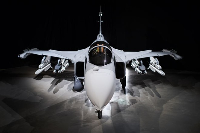 O caça Gripen: Brasil contrato do Brasil com a empresa sueca Saab prevê a compra de 36 unidades, por US$ 5,4 bilhões. | Saab/Divulgação