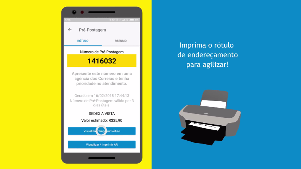 Pelo aplicativo, usuário poderrá adiantar o processo de postagem | Divulgação/