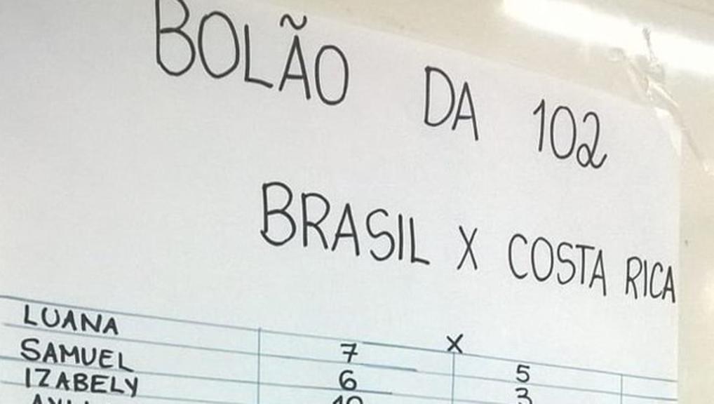 Bolão de alunos de escola fundamental fez sucesso com placares inusitados | Reprodução/WhatsApp