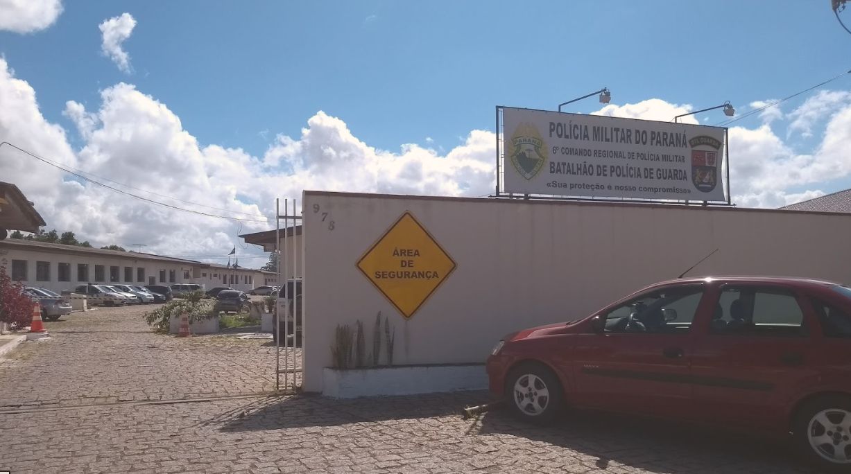 Quartel em Piraquara de onde o PM Janerson Gregório da Silva fugiu na madrugada desta segunda-feira. | Google Maps/