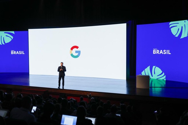 Fábio Coelho, durante a abertura do Google for Brasil 2018. | Google/Divulgação