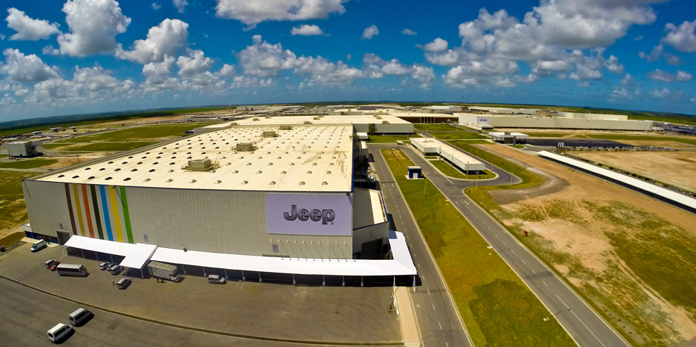 Fábrica de Goiana, em Pernambuco, inaugurada em abril de 2015, onde são produzidos a picape Fiat Toro e os utilitários esportivos Compass e Renegade, da Jeep. | FCA/Divulgação