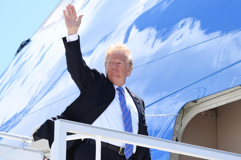 O presidente dos EUA, Donald Trump, deixou o encontro do G7 mais cedo para ir à Cingapura. Na terça-feira, ele se encontrará com o ditador norte-coreano Kim Jong-un | SAUL LOEBAFP