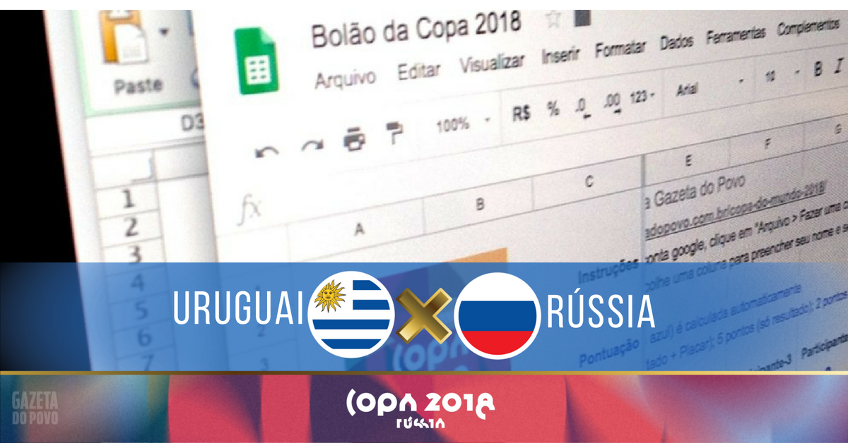 Bolão Copa do Mundo 2018: aposta para Uruguai x Rússia. | /