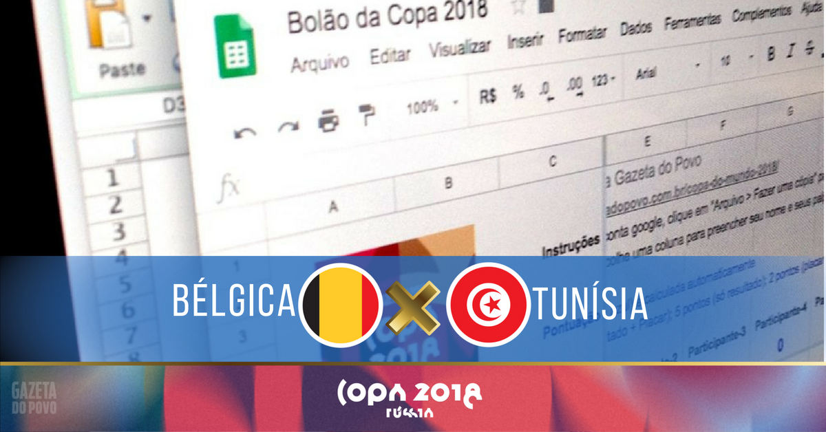 Bolão da Copa do Mundo 2018: aposta de Bélgica x Tunísia. | /