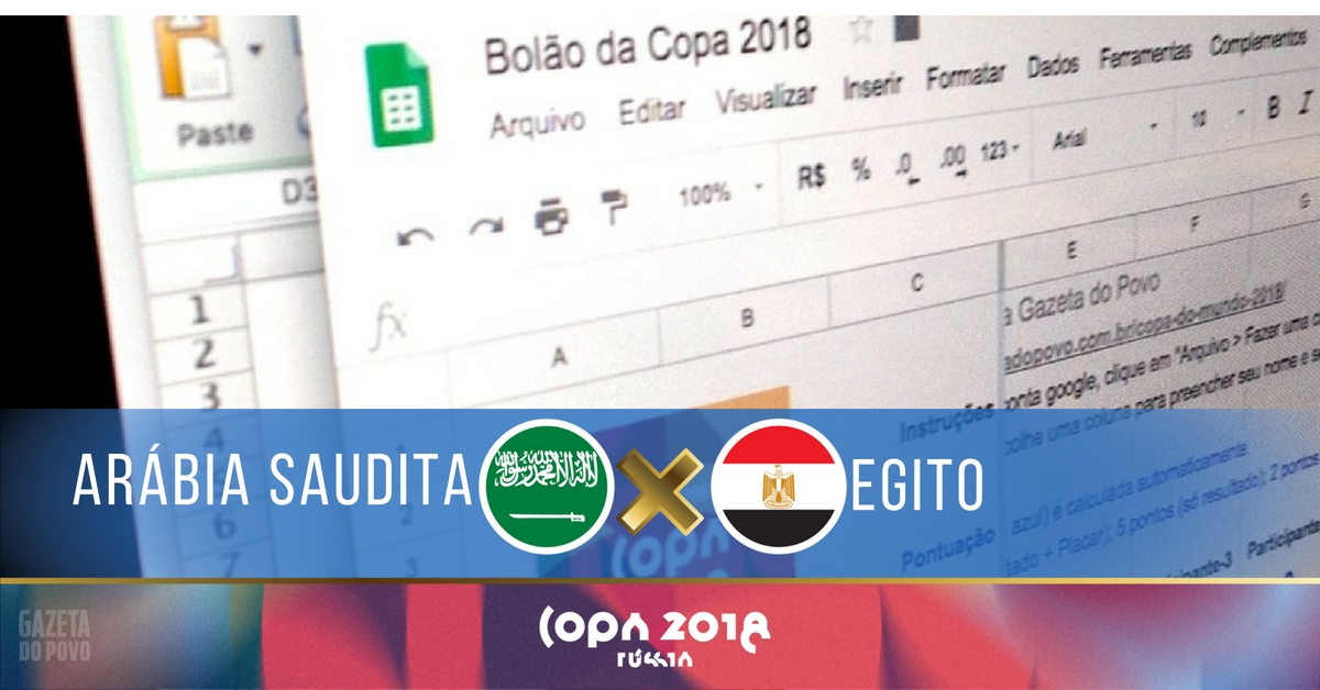 Aposta para o bolão: sugestão de placar para o jogo entre Arábia Saudita x Egito, válido pela segunda rodada da Copa do Mundo 2018. | /