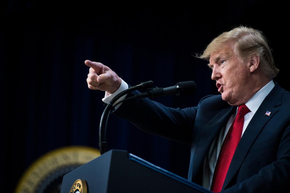 Donald Trump discursa durante evento sobre política migratória | Jabin BotsfordThe Washington Post