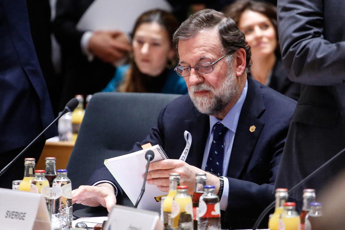 Primeiro-ministro espanhol, Mariano Rajoy, em encontro de líderes europeus em Bruxelas, Bélgica, em março de 2018 | Dario PignatelliBloomberg