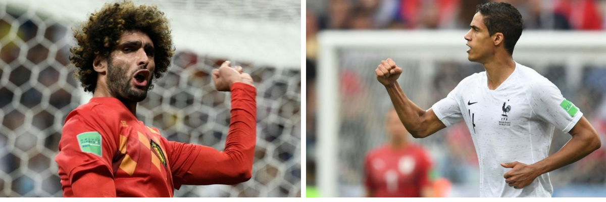 O belga Fellaini (esq) e o francês Varane (dir): atletas reforcam legião estrangeira da Copa do Mundo 2018 | /