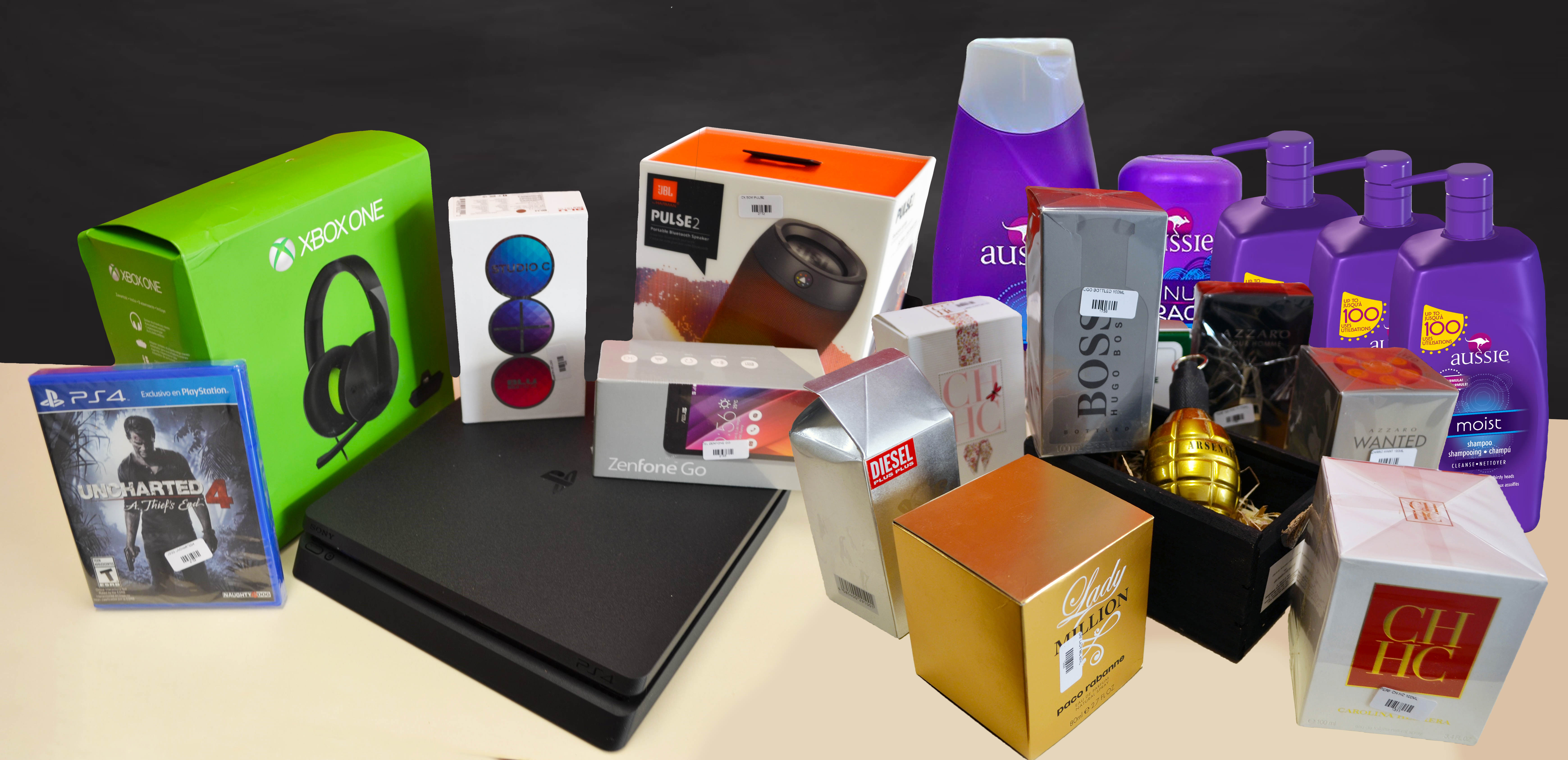 Alguns dos cosméticos e eletrônicos que serão vendidos no bazar | Divulgação/Santa Casa