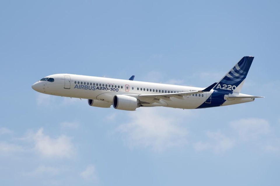 O novo Airbus A220-300. | Airbus/Divulgação