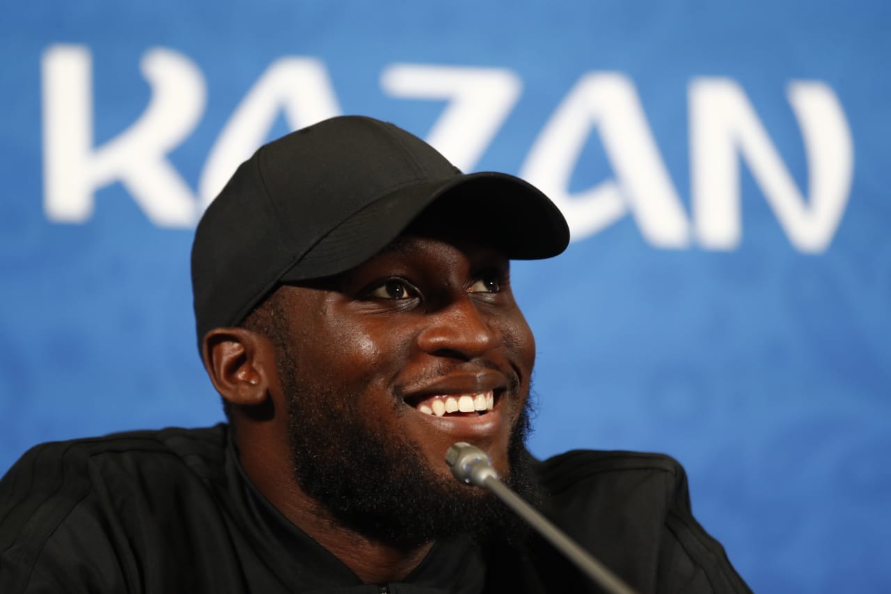 Lukaku, artilheiro da Bélgica, em entrevista coletiva nessa quinta-feira (5). | Jonathan Campos/Gazeta do Povo /