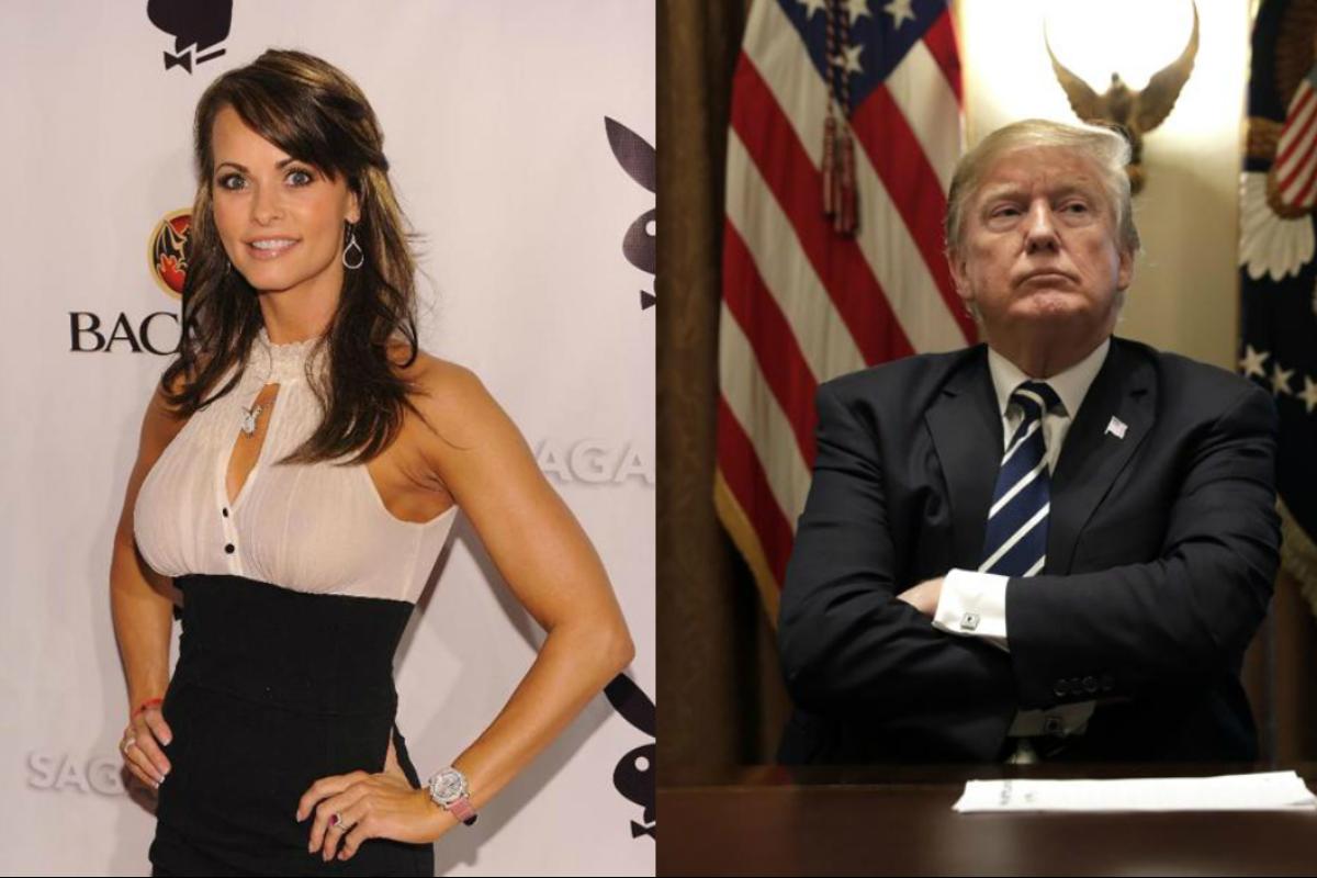 A ex-modelo, Karen McDougal, disse ter tido um caso de quase um ano com Trump em 2006 | DIMITRIOS KAMBOURIS/AFP e Yuri Gripas/Bloomberg