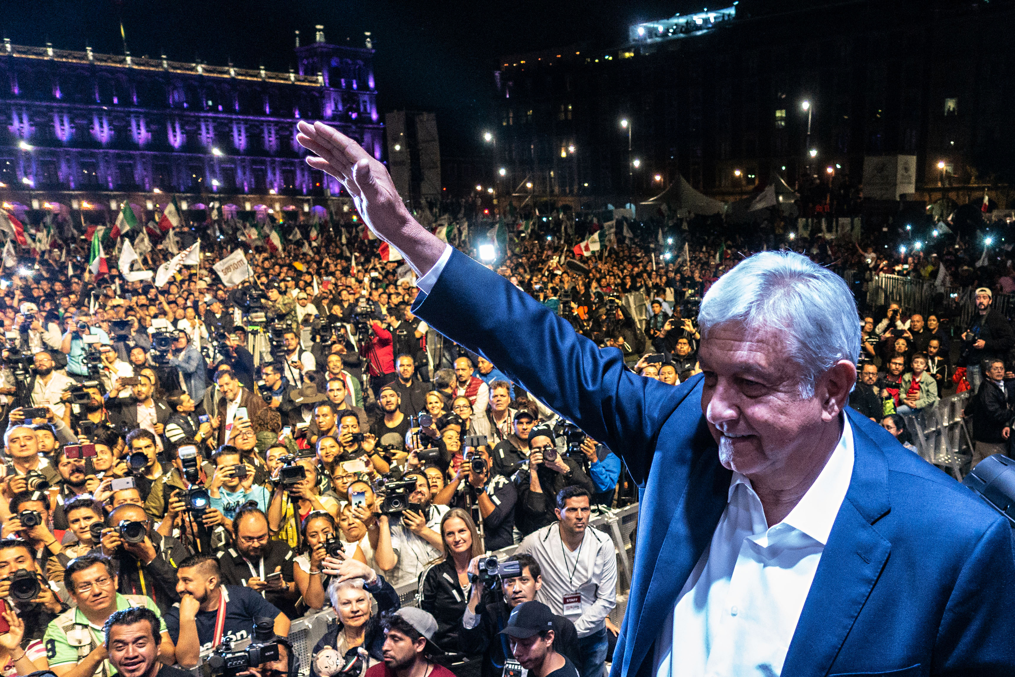 Boca de urna apontava vitória de Obrador por mais de 50% dos votos | Cesar Rodriguez/Bloomberg