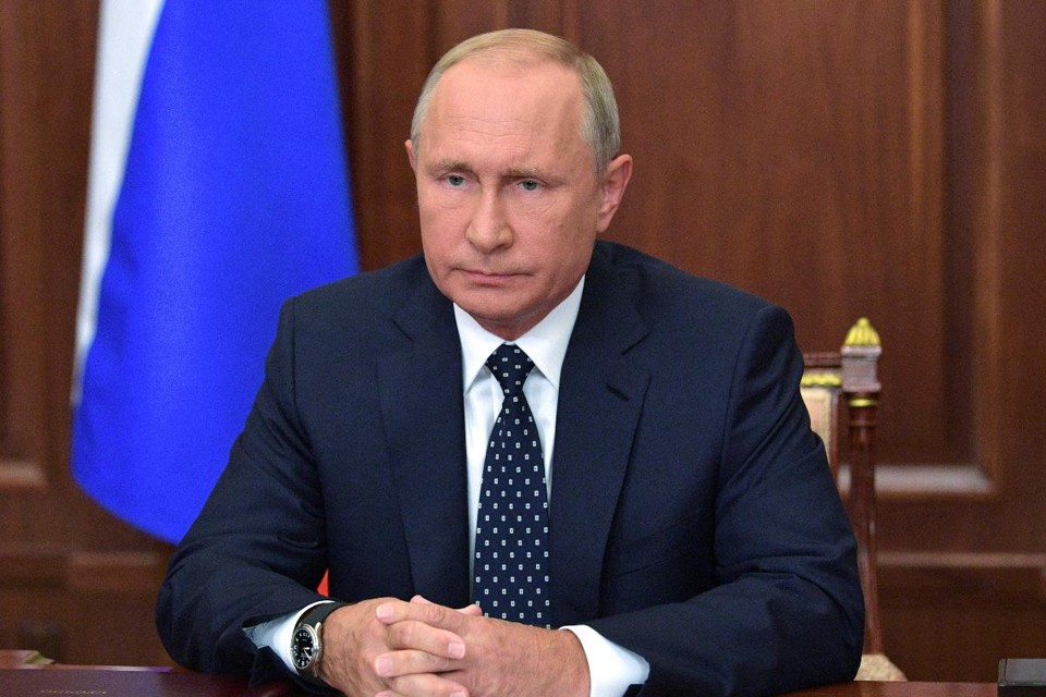 Presidente da Rússia, Vladimir Putin, faz discurso televisionado sobre a reforma da previdência | ALEXEY DRUZHININ/AFP