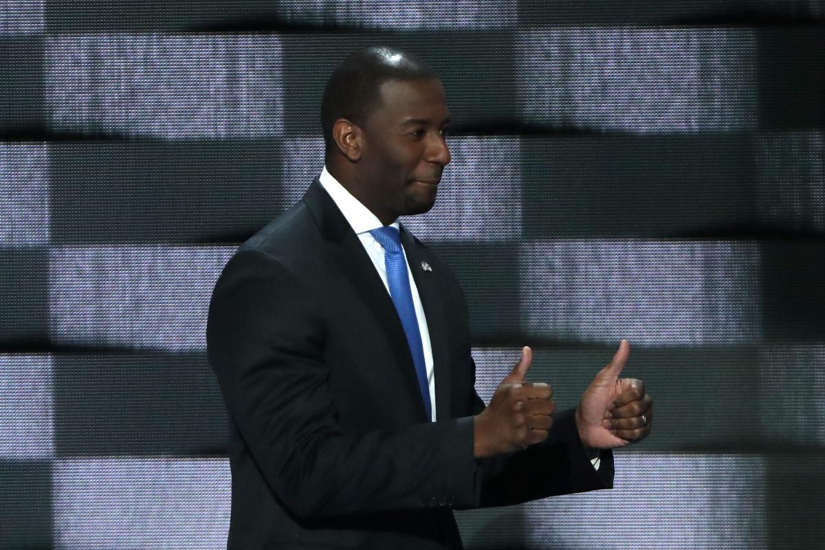Andrew Gillum, ligado à ala mais à esquerda do Partido Democrata, derrotou a ex-deputada Gwen Graham | ALEX WONG/AFP