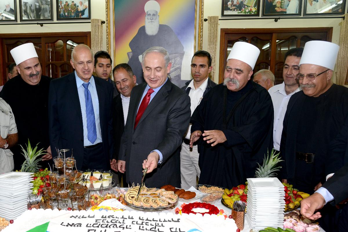Benjamin Netanyahu, primeiro-ministro de Israel, participa de comemoração com líderes drusos | Moshe Milner/Israel Government Press Office