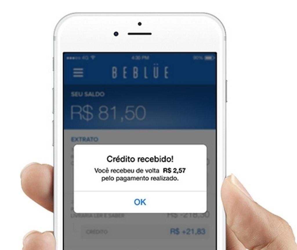 O cartão digital da Beblüe não tem bandeira. | Reprodução/